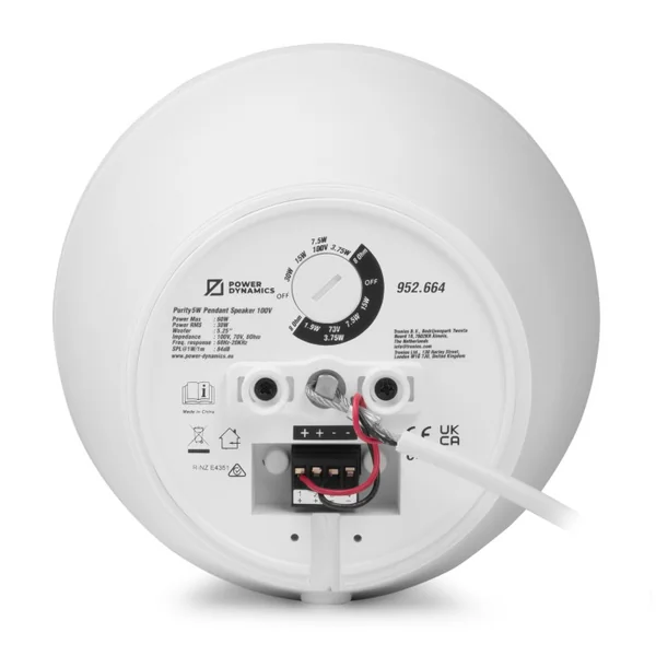 PURITY5W Enceinte suspendue 30-15 Watts 100 V