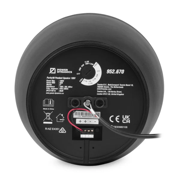 PURITY8B Enceinte suspendue 50-25 Watts 100 V
