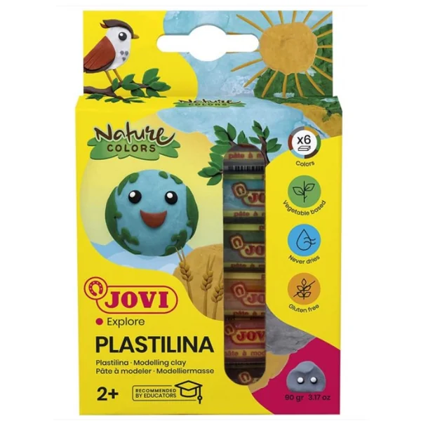 Pâte à modeler plastilina couleurs Nature x6 15g