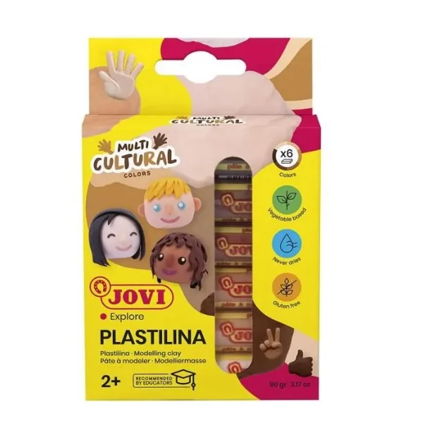 Pâte à modeler plastilina multi culture x6 15g