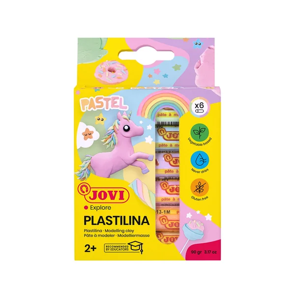Pâte à modeler Plastilina X6 15g Pastel Jovi explore