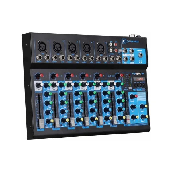 Q7 MK2 USB OQAN - Table de mixage 6 entrées + USB + BT + effet
