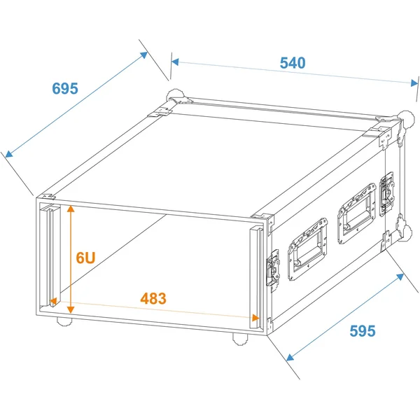 ROADINGER Amplifier Rack PR-2ST, 6U, 57cm deep