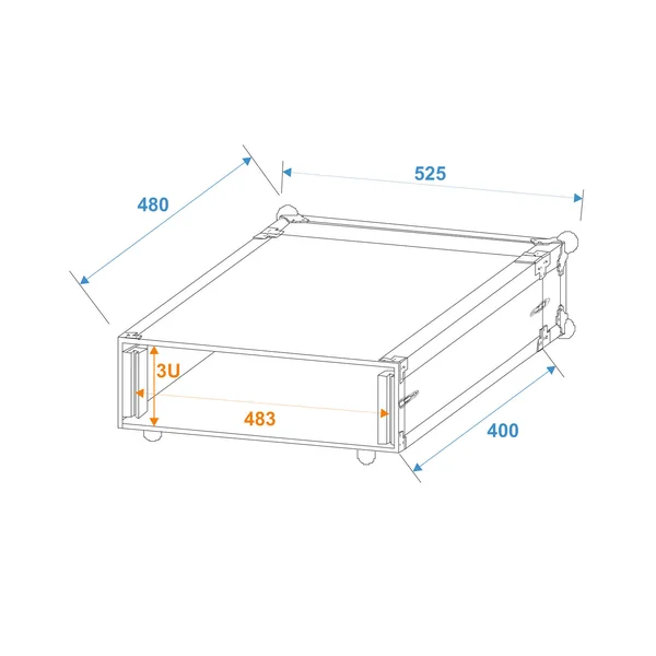 ROADINGER Effect Rack CO DD, 3U, 40cm deep, black