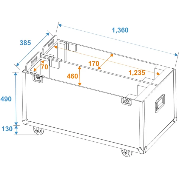 ROADINGER Flightcase 2x LCD ZL50
