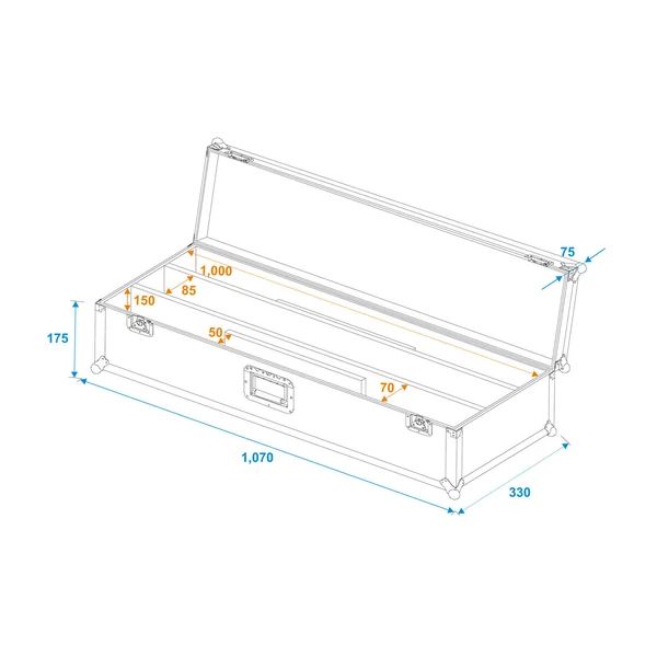 ROADINGER Flightcase 2x LED STP-7