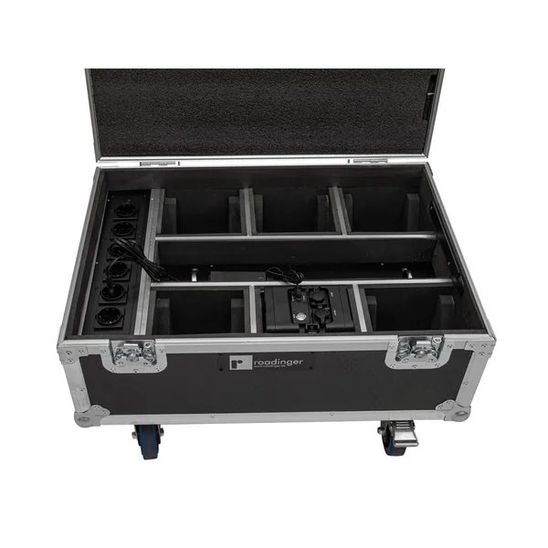 ROADINGER Flightcase 6x AKKU IP TL-3 QCL Trusslight CRMX with charging function and wheels