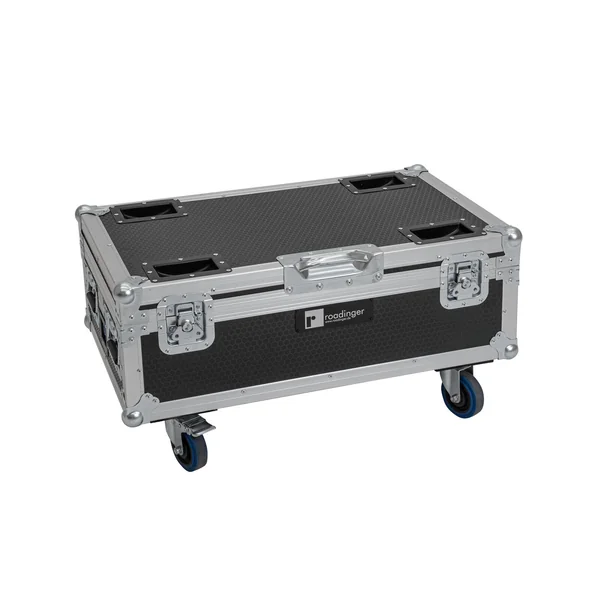 ROADINGER Flightcase 6x AKKU UP-4 QCL Spot QuickDMX MK2 with charging function and wheels