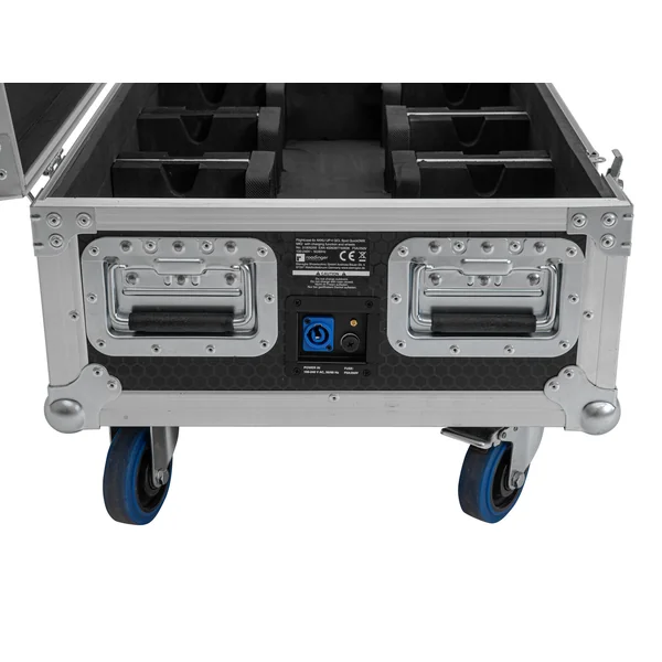 ROADINGER Flightcase 6x AKKU UP-4 QCL Spot QuickDMX MK2 with charging function and wheels