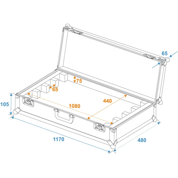 ROADINGER Flightcase EC-B252 4x LED BAR-252 RGB