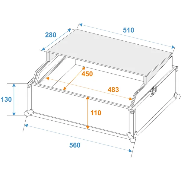 ROADINGER Mixer Case Pro LS-19 Laptop Tray, bk