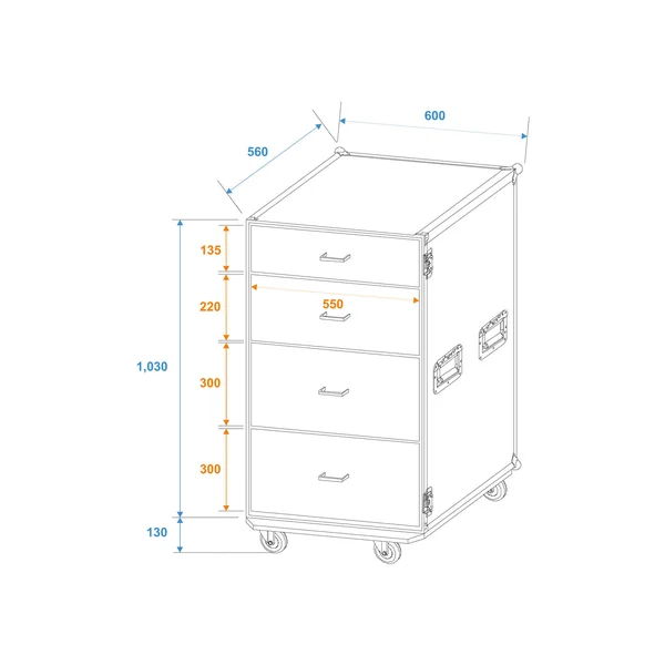 ROADINGER ODS-1 Universal Drawer Case with wheels