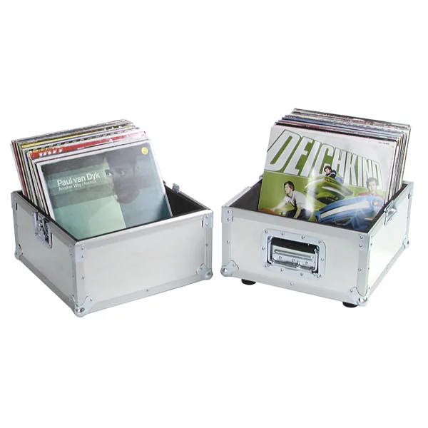 ROADINGER Record Case PRO ALU 50/50, plain, 100LPs