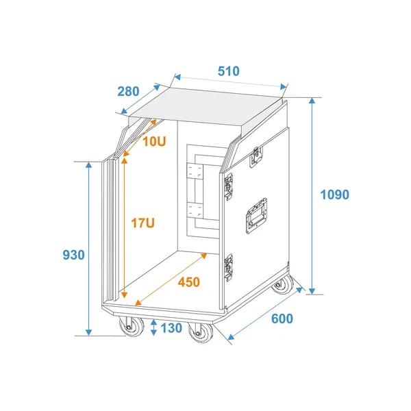 ROADINGER Special Combo Case LS5 Laptop Desk, 17U