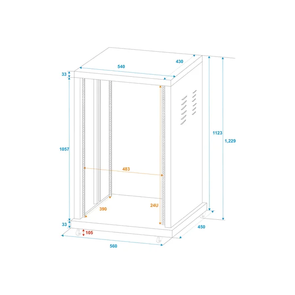 ROADINGER Steel Rack SR-19, 24U
