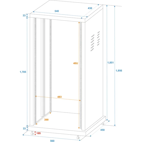ROADINGER Steel Rack SR-19, 40U