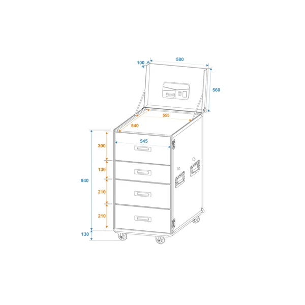 ROADINGER WDS-1 Universal Drawer Case with wheels