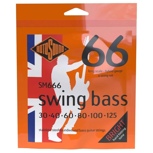 Rotosound E-Bass Strings Swing Bass 66 - Set 6-string Stainless Steel Hybrid 30-125 (SM666)
