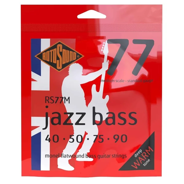 Rotosound Jazz Bass Strings Jazz Bass 77 - Set 4-string Medium 40-90 //Medium scale length (30.5"/772mm to 32"/810mm) (RS77M)