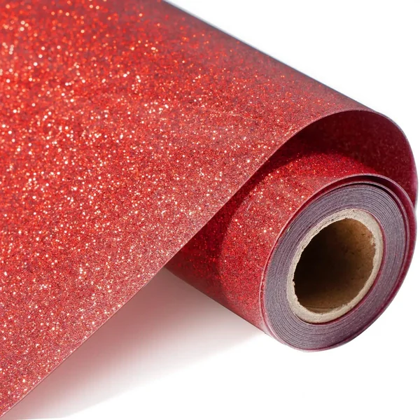 Rouleau de vinyle de transfert thermocollant pailleté (Glitter HTV) – compatible avec les lasers