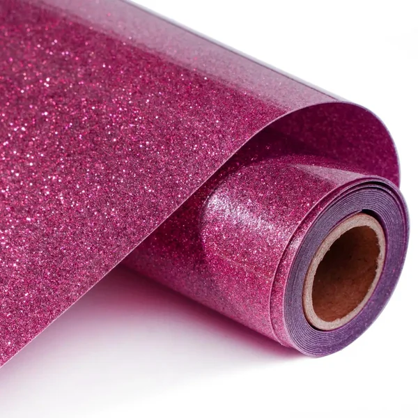 Rouleau de vinyle de transfert thermocollant pailleté (Glitter HTV) – compatible avec les lasers