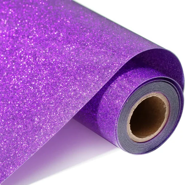 Rouleau de vinyle de transfert thermocollant pailleté (Glitter HTV) – compatible avec les lasers