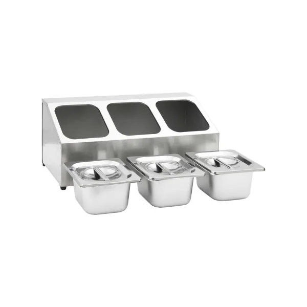 Récipient Gastronorm 3 Bacs en Inox GN 1/6 Spécial Restauration