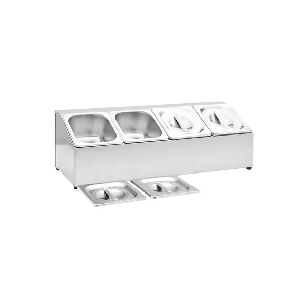Récipient Gastronorm 4 Bacs en Inox GN 1/6 Spécial Restauration