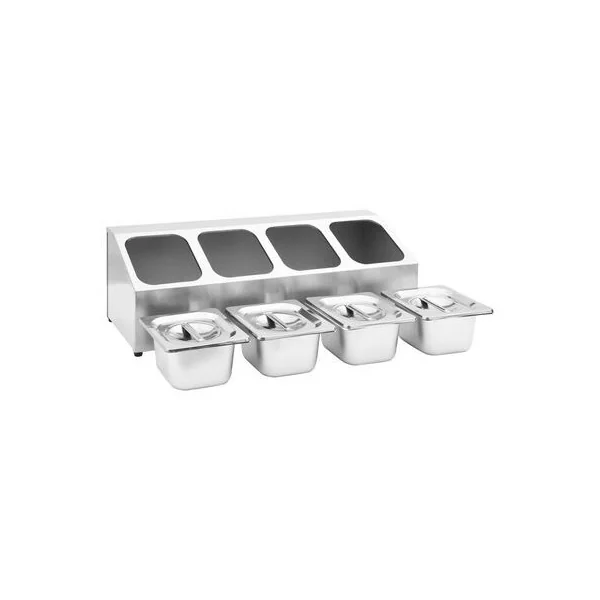 Récipient Gastronorm 4 Bacs en Inox GN 1/6 Spécial Restauration