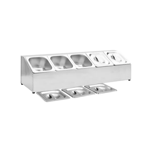Récipient Gastronorm 5 Bacs en Inox GN 1/6 Spécial Restauration