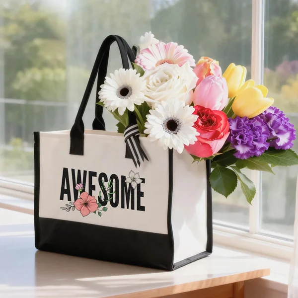Sac cabas bicolore (1 pce)