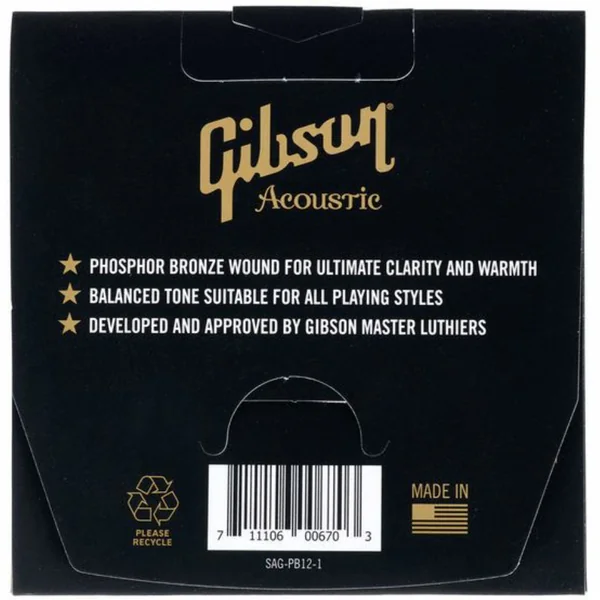 SAG-PB12 Acoustic Guitar 6-String Set Phosphor Bronze 12-53