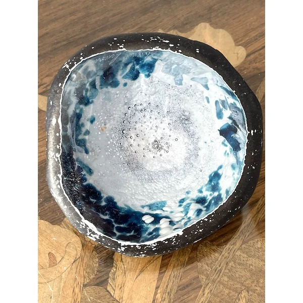 Sculpture en verre avec bulles Profondeurs – Florence Lemoine