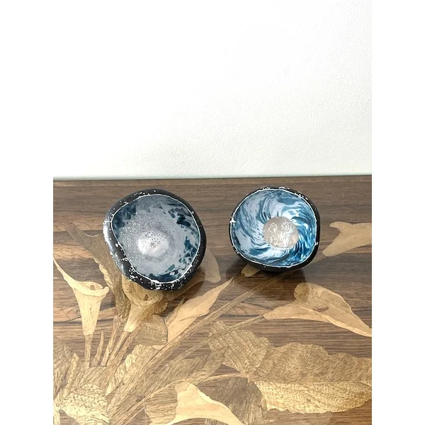 Sculpture en verre avec bulles Profondeurs – Florence Lemoine