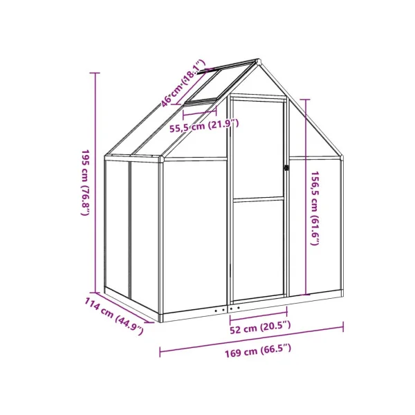 Serre Aluminium Anthracite 1,92 m² Serre Polycarbonate Serre Potager Plantation