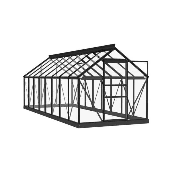 Serre Anthracite Aluminium et en Verre 6,12m² Serre ALU Serre Plantation