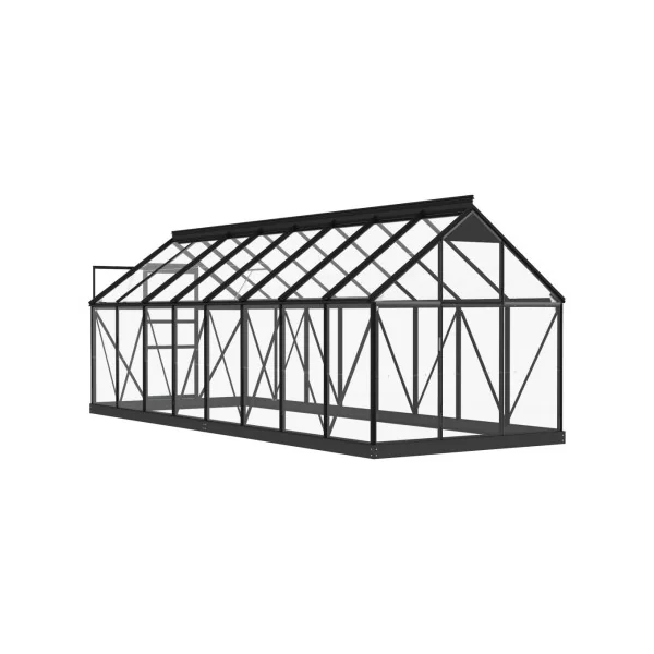 Serre Anthracite Aluminium et en Verre 6,12m² Serre ALU Serre Plantation