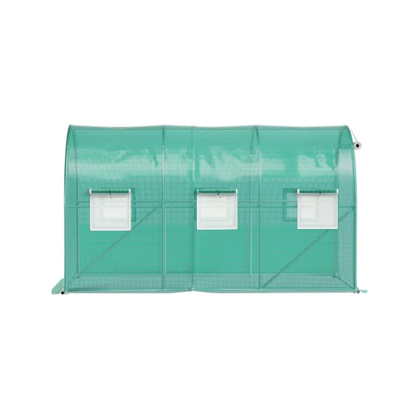 Serre de Jardin 3,5x2x2m Verte 1 Porte 6 Fenêtres Serre Tunnel 7m² Serre Potager Serre Maraichère
