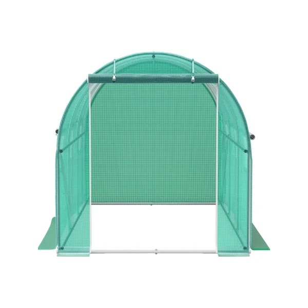 Serre de Jardin 3,5x2x2m Verte 1 Porte 6 Fenêtres Serre Tunnel 7m² Serre Potager Serre Maraichère