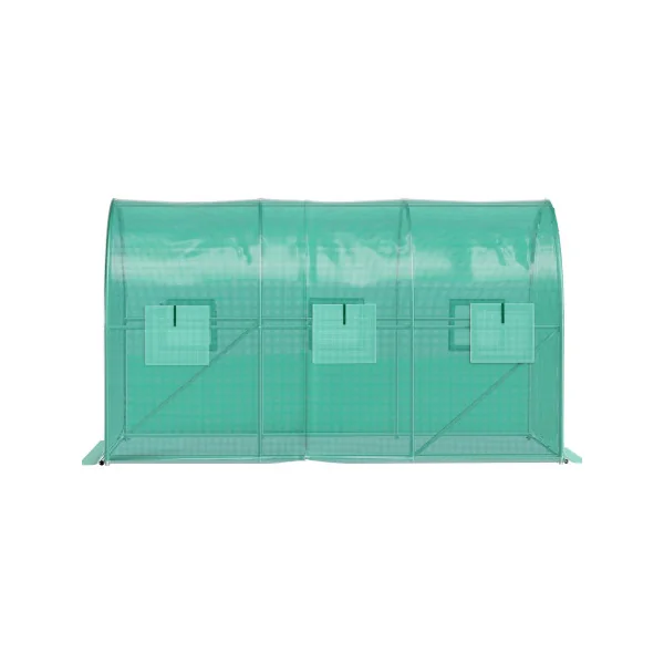 Serre de Jardin 3,5x2x2m Verte 1 Porte 6 Fenêtres Serre Tunnel 7m² Serre Potager Serre Maraichère