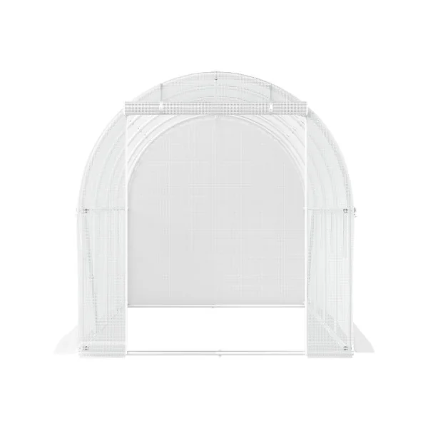 Serre de Jardin 4,6x2,1x2,1m Blanche 1 Porte 8 Fenêtres Serre Tunnel 9,66m² Serre Potager Serre Maraichère