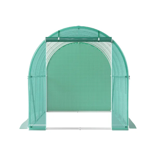 Serre de Jardin 4,6x2,1x2,1m Verte 1 Porte 8 Fenêtres Serre Tunnel 9,66m² Serre Potager Serre Maraichère