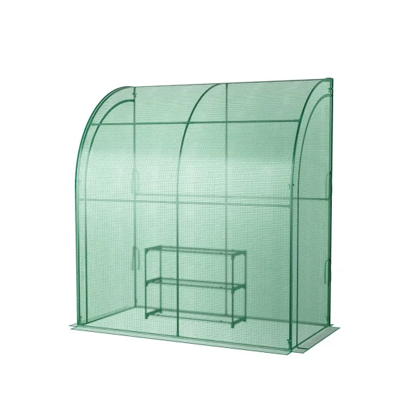 Serre de Jardin Adossée Verte 2x1x2,15 m Serre Hivernage Plantes