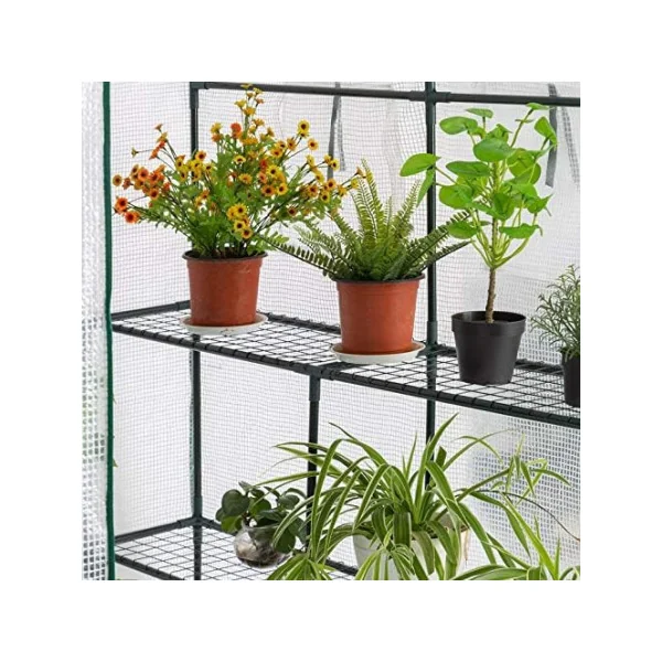 Serre de Jardin avec Etagères 2m² Protection Contre le Froid