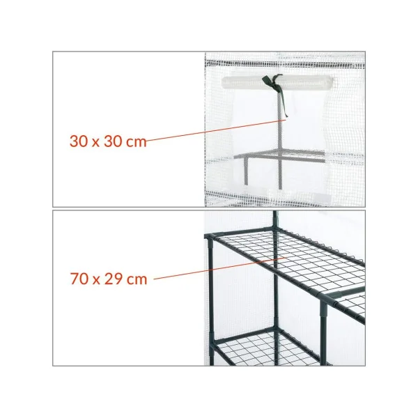 Serre de Jardin avec Etagères 2m² Protection Contre le Froid
