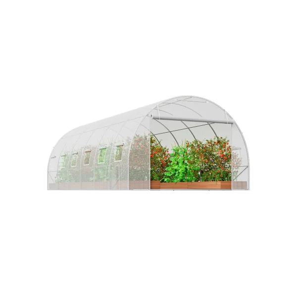 Serre de Jardin Blanche 6x3x2m 18m² Serre 12 Fenêtres Serre Tunnel de jardin Serre plantation Serre potager