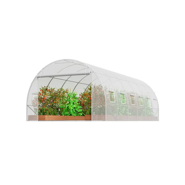 Serre de Jardin Blanche 6x3x2m 18m² Serre 12 Fenêtres Serre Tunnel de jardin Serre plantation Serre potager