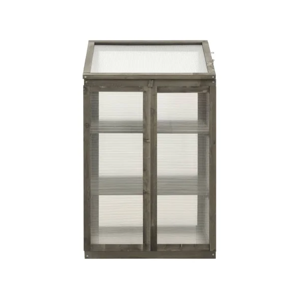 Serre de Jardin en Bois Sapin Gris avec 2 Etagères Serre Bois Serre balcon Serre terrasse