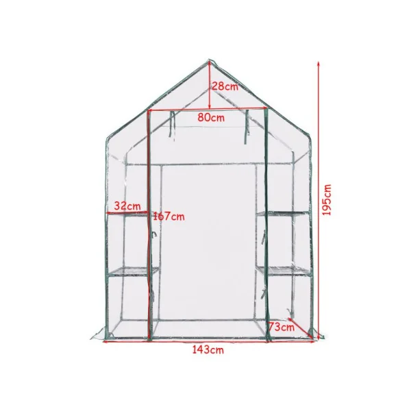 Serre de Jardin Tente pour Plantes en PVC 3 Etages Transparent