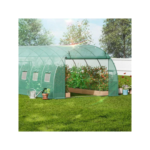 Serre de Jardin Verte 6x3x2 m 18m² Serre 12 Fenêtres Serre Tunnel de jardin Serre plantation Serre potager